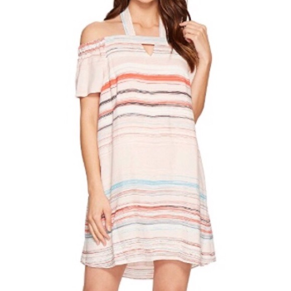 NWT Off the Shoulder Key Hole Mini Dress - Picture 1 of 8